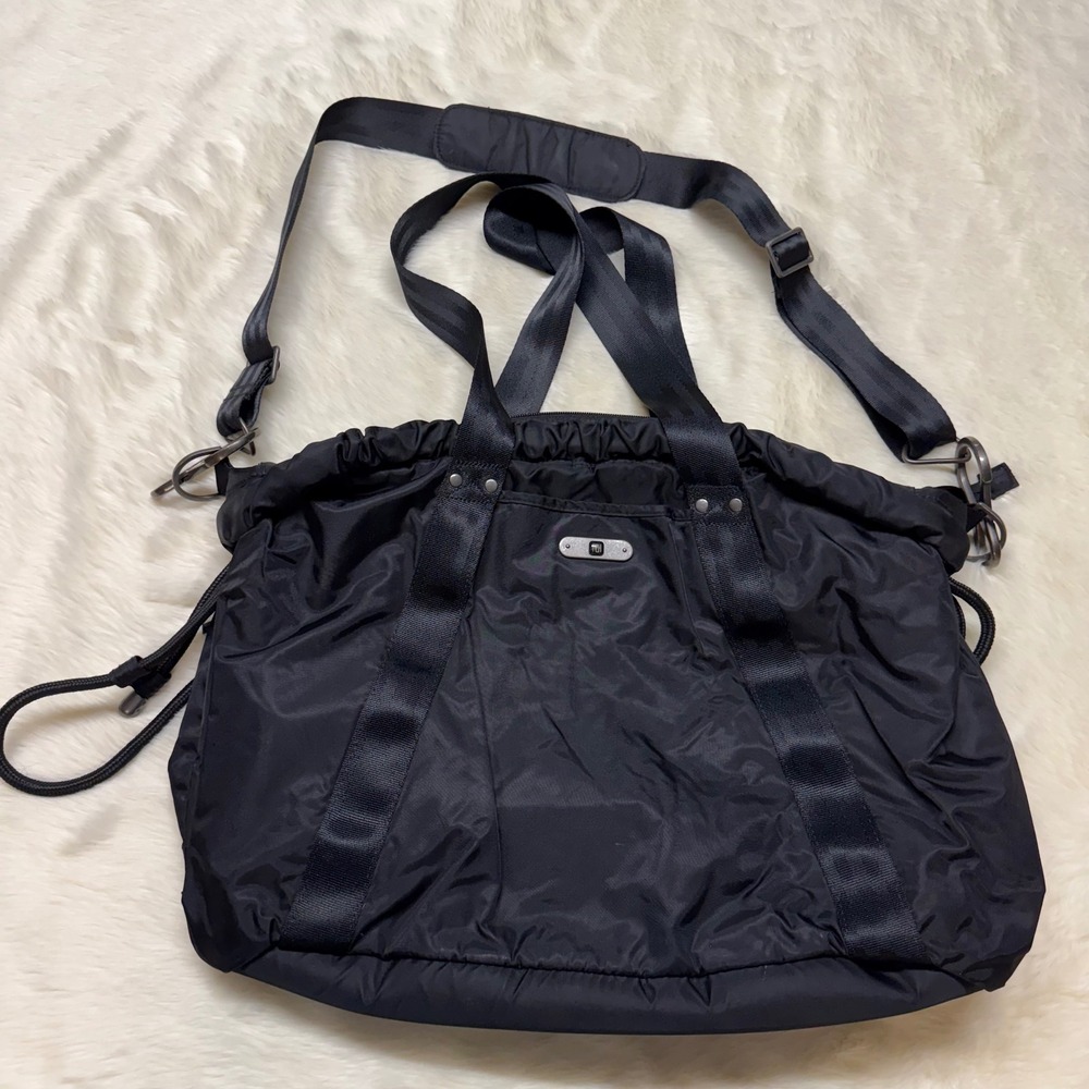 Ful yoga Bag Black Nylon Tote‎ Bag Convertible Shoulder Strap multi pocket